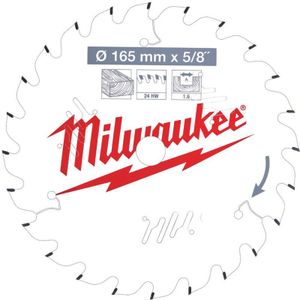 Milwaukee Accessoires HM Cirkelzaagblad | 165 x 15,87 x 24T | Hout/MDF/Laminaat - 4932471311