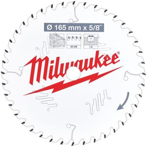 Milwaukee Accessoires Cirkelzaagblad 165/6 1/2" x 15,87/5/8" mm (40 tanden)  - 4932471312