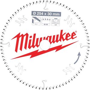 Milwaukee 4932471318 Cirkelzaagblad Voor Afkortzaag - 254x30x3mm - 80T