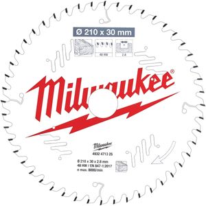 Milwaukee Cirkelzaagblad voor Hout | Ø 210mm Asgat 30mm 48T - 4932471325