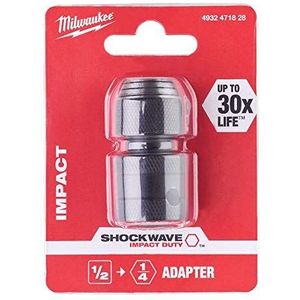 Milwaukee SchockWave™ Krachtdop Adapter ½" Vierkant - ¼" Zeskant - 4932471828