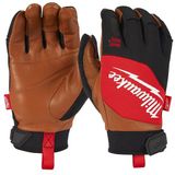 Milwaukee Unisex 4932471913 LEATHER GLOVES MILWAUKEE HYBRID L 9, Rood Zwart, Maat 9 Pack van 2 EU,Groot