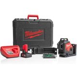 Milwaukee M12 3PL-401C Accu Kruislijnlaser 3x360° Groen 12V 4.0Ah in Koffer - 4933478102