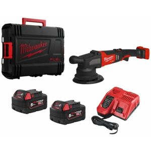 Milwaukee M18 FROP21-502X 18V Li-ion Excentrische Polijstmachine Set (2x 5.0Ah) In HD Box - 150 Mm