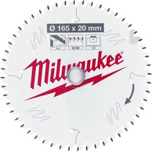 Milwaukee Cirkelzaagblad Voor Aluminium - Ø 165mm Asgat 20mm 52T - 4932479087