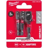 Milwaukee - 4932479228 - Adapter Set - Hex Impact - 3 Stuks