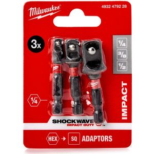 Milwaukee - 4932479228 - Adapter Set - Hex Impact - 3 Stuks