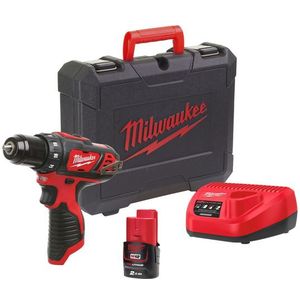 Milwaukee M12 BDD-201C 12V Li-Ion Accu Boor-/Schroefmachine set (1x 2,0Ah) In Koffer - 30Nm