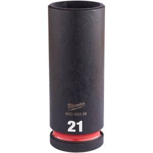 Milwaukee Accessoires SHOCKWAVE Krachtdop 1/2" lang 21 mm | 1 stuk - 4932480339 - 4932480339