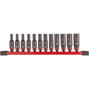 Milwaukee ShockWave™ Krachtdoppenset 1/4 Vierkant | lang | 12-delig - 4932480453