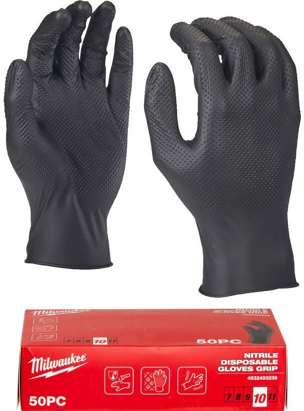 Milwaukee - Nitril Disposable Handschoenen - 50 Stuks - Chemisch Resistenter Materiaal