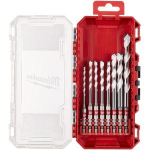 Milwaukee Multi Materiaalboren Set SHOCKWAVE™ 8-delig - Wolfraamcarbide TCT