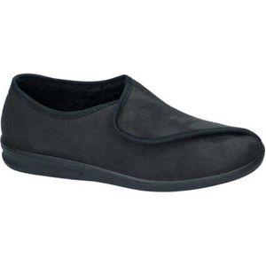 Westland - Belfort - Pantoffels - Zwart - Schapenwol - Klittenbandsluiting