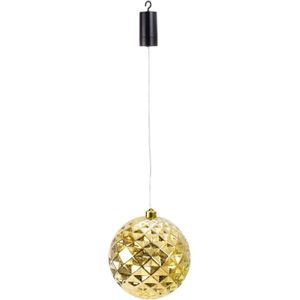 IKO kerstbal goud - met led verlichting - 20 cm - aan draad