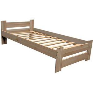 Best for You Futonbed, tweepersoonsbed, verhoogd, van 100% natuurlijk massief hout, met hoofdeinde en lattenbodem, verkrijgbaar in verschillende maten