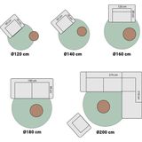 Ayyildiz - Sidney - Vloerkleed - Goudkleurig - Kunstvezel - Rond