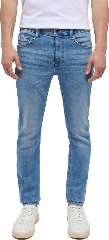 Denim - Slimfit Jeans - Effen - Heavy Washed - Gevoerde Zoom/Rand