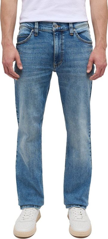 Stretchbroeken - Effen - Denim - Light Washed - Regular Pasvorm