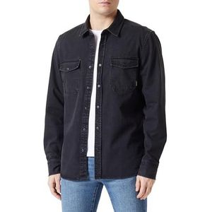 MUSTANG Clemens-stijl keperstof T-shirt voor heren, Zwart 4142