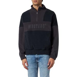 MUSTANG Troyer Style Ben Zip Sweatshirt voor heren, Koolstof 4135