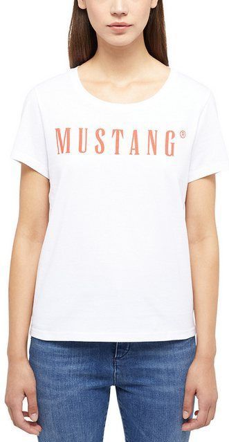 MUSTANG - Shirt - Wit - Alma - Met Logoprint