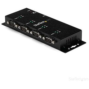 StarTech.com USB-Port auf 4 RS-232 Adapter (Serieller Adapter mit einem robusten Gehäuse, USB auf RS-232 Konverter, Industriegeeignet)