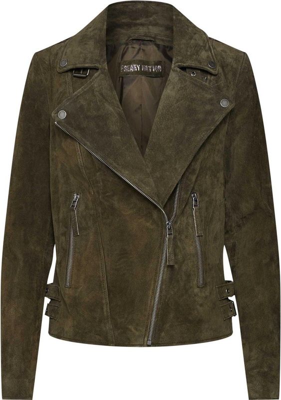 Leren Jas - Groen - 100% Leer - Aansluitend - Lange Mouwen