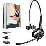 GEQUDIO Headset 1-Ohr met USB voor PC,MAC