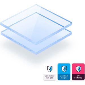 Plexiglas plaat 3 mm dik - 160 x 90 cm - Fluor Blauw