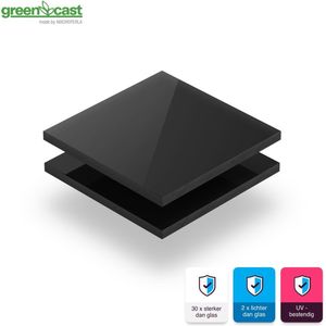 Plexiglas plaat 4 mm dik - 60 x 40 cm - Zwart