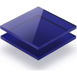 Plexiglas plaat 3 mm dik - 90 x 50 cm - Getint Blauw