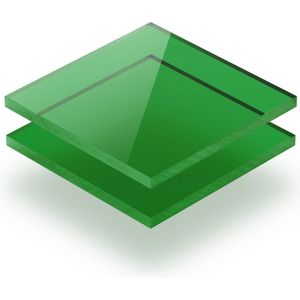 Plexiglas plaat 8 mm dik - 90 x 70 cm - Getint Groen