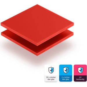 Plexiglas plaat 8 mm dik - 120 x 60 cm - Letterplaat Verkeersrood