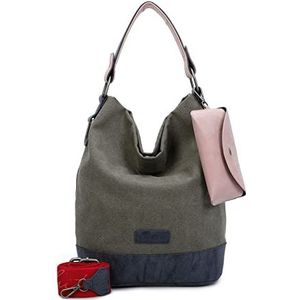 Fritzi aus Preussen Dames Izzy07 Canvas Hobo-tas, olijfgroen, Eén Maat