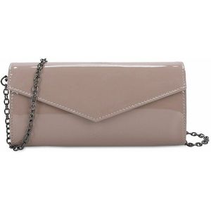 Buffalo Secco Patent Taupy Clutch voor dames, Taupy