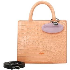 Buffalo Big Boxy Collection Croco Orange Tan Shopper voor dames, Oranje Tan