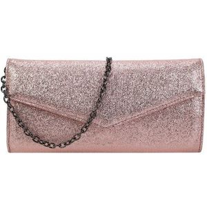 Buffalo Secco Glitter Rose Clutch voor dames, Rosé