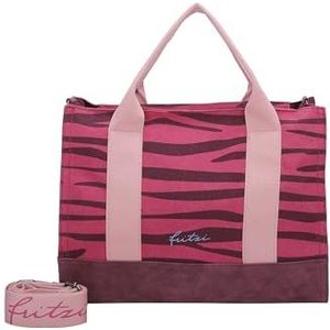 Fritzi aus Preussen Tote Bag Canvas Zebra Pink Shopper voor dames, zebra roze