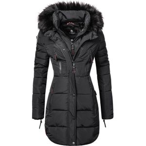 Marikoo - Moonshine - Lange Dames Winterjas - Imitatiebontkraag - Teddyvoering