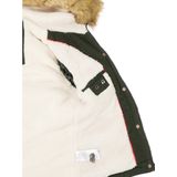 Navahoo - Dames Winterjas - Korte Parka - Groen - Imitatiebont - Teddyvoering