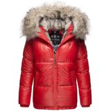 NAVAHOO Damen Winterjacke Warm Gefütterte Steppjacke mit Kunstfellkapuze Tikunaa