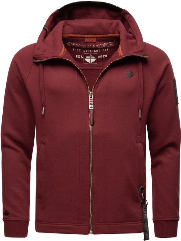 STONE HARBOUR Herren Kapuzensweatjacke sportliche Sweatjacke mit Logoprint und Kapuze Finn Luca
