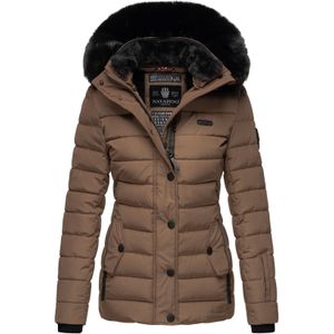NAVAHOO Damen Warme Steppjacke Winterjacke mit weicher Kunstfell-Kapuze Milianaa