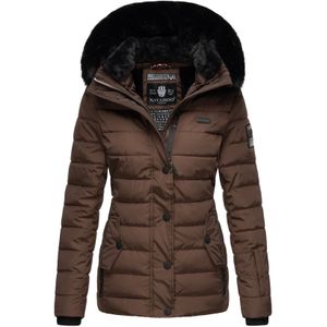 NAVAHOO Damen Warme Steppjacke Winterjacke mit weicher Kunstfell-Kapuze Milianaa