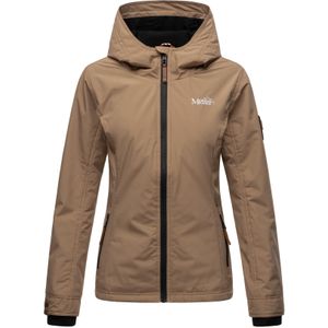MARIKOO Damen Sportliche Outdoorjacke Übergangs Regenjacke mit Kapuze Brombeere