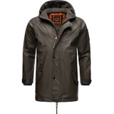 STONE HARBOUR Herren Regenjacke Gummierter Regenparka mit Fleece-Innenfutter Rihaa