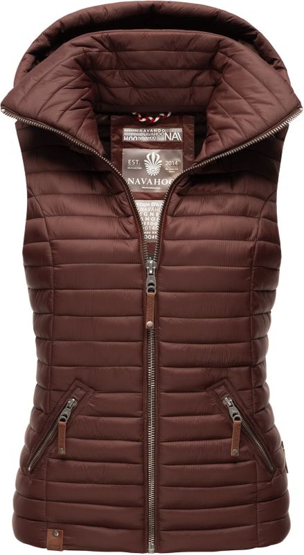 NAVAHOO Damen Designer Steppweste ärmellose Weste mit Kapuze Shadaa