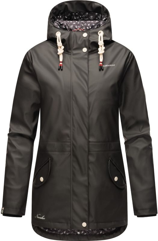 NAVAHOO Damen Warmer Regenjacke Wasserdichter Regenmantel mit Kapuze Oceans Heart