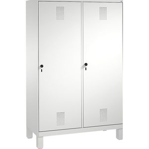 EVOLO garderobekast, deur over 2 afdelingen, met poten, 4 afdelingen, 2 deuren, afdelingbreedte 300 mm C+P