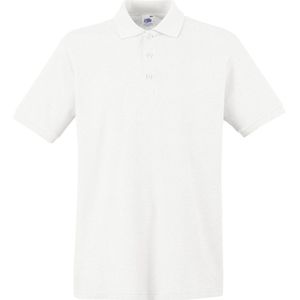 Fruit of the Loom - Premium Polo Shirt - Wit - Korte Mouwen